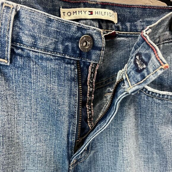 Tommy Hilfiger Classic boot cut jeans frayed vintage Y2K size 6 long - Picture 6 of 14